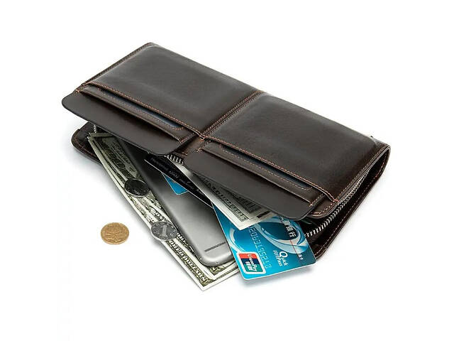 Мужской кожаный клатч Bexhill bx9020 на одно отделение с петлей Коричневый - Фото 6