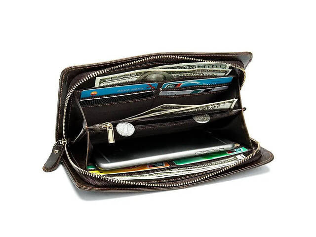 Мужской кожаный клатч Bexhill bx9020 на одно отделение с петлей Коричневый - Фото 7