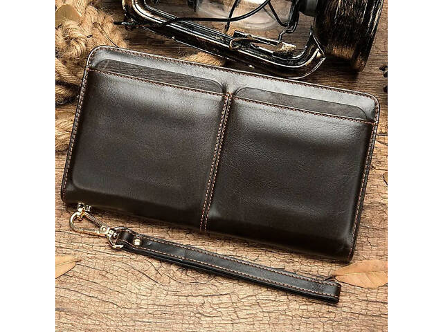 Мужской кожаный клатч Bexhill bx9020 на одно отделение с петлей Коричневый - Фото 8