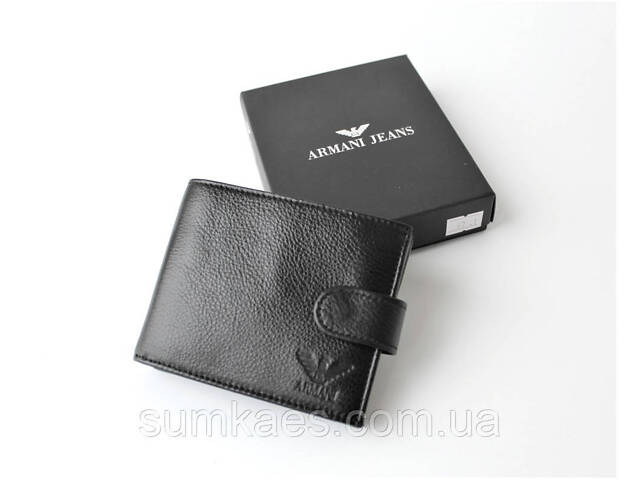 Мужской кожаный кошелек Armani в коробке