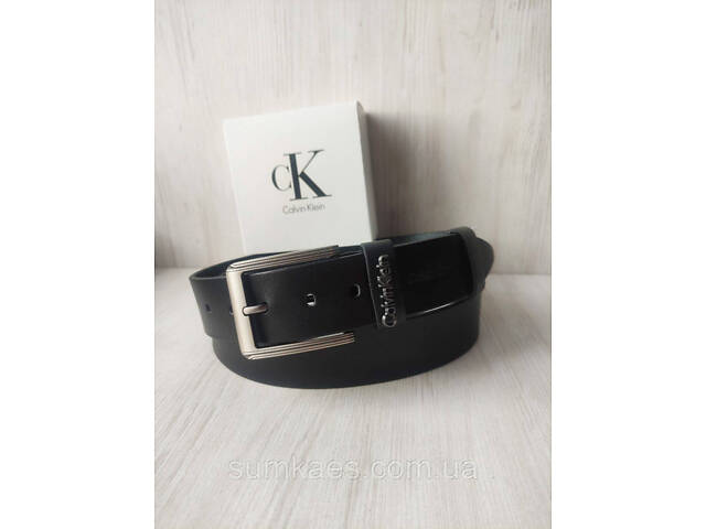 Чоловічий шкіряний ремінь CalvinKlein коробка в подарунок! - Фото 2