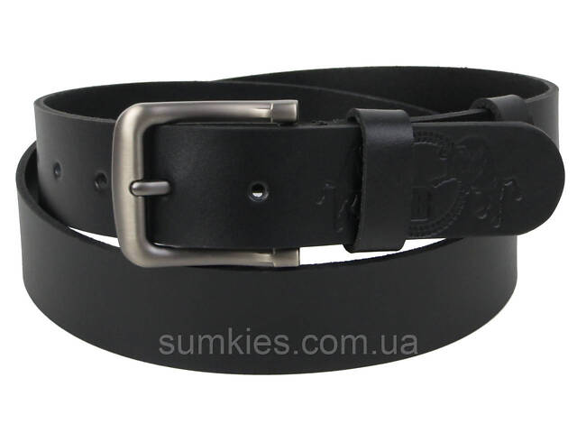 Чоловічий шкіряний ремінь Skipper, Україна чорний 3,8 см - Фото 1