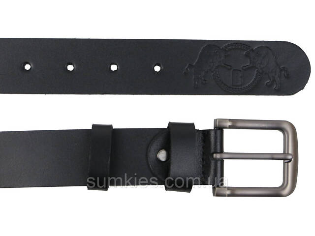Чоловічий шкіряний ремінь Skipper, Україна чорний 3,8 см - Фото 3