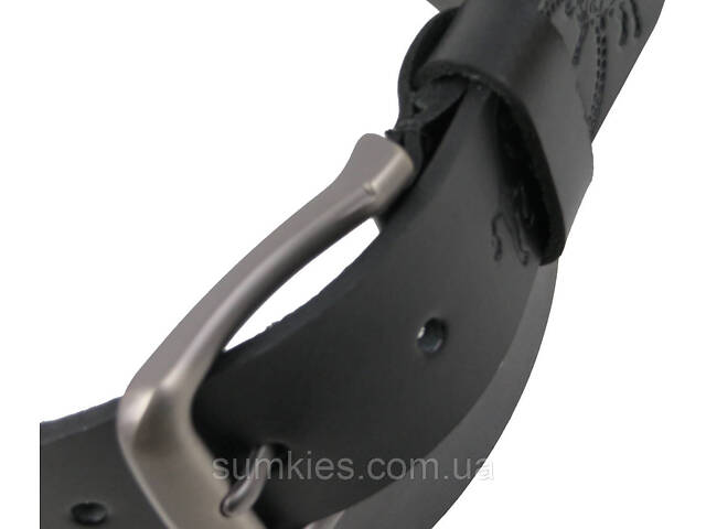 Чоловічий шкіряний ремінь Skipper, Україна чорний 3,8 см - Фото 6