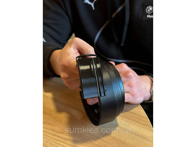 Чоловічий шкіряний ремінь із пряжкою автомат 4978 - Фото 5