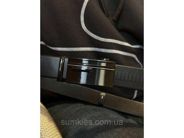 Чоловічий шкіряний ремінь із пряжкою автомат 4978 - Фото 6