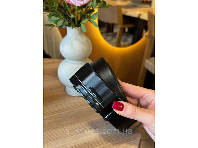 Чоловічий шкіряний ремінь із пряжкою автомат 4978 - Фото 10