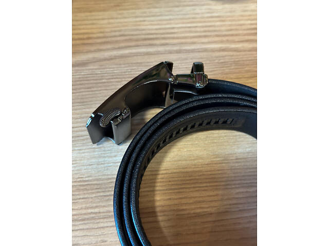 Чоловічий шкіряний ремінь із пряжкою автомат 8490 - Фото 7