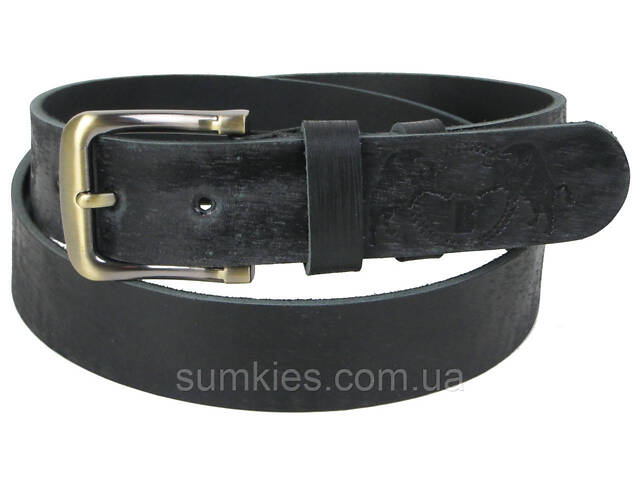 Чоловічий шкіряний ремінь Skipper чорний 3,8 см - Фото 1