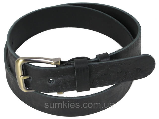 Чоловічий шкіряний ремінь Skipper чорний 3,8 см - Фото 2