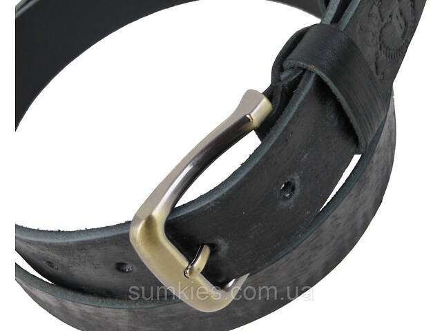 Чоловічий шкіряний ремінь Skipper чорний 3,8 см - Фото 7