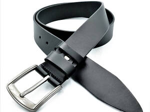 Чоловічий шкіряний ремінь Weatro 3,8 х 105-125 см Чорний ua-38mkr-0020 125 см