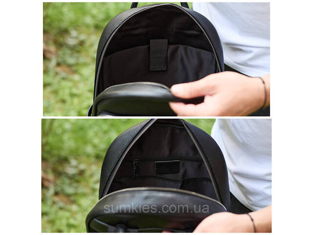 Чоловічий шкіряний рюкзак 41х31х16, універсальний міський наплічник для роботи та поїздок, офісна чоловіча сумка, чорний - Фото 5