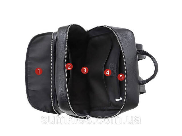 Чоловічий шкіряний рюкзак для поїздок та прогулянок 30х40х17, сумка на спину в офіс Tiding Bag 75362 чорна - Фото 5