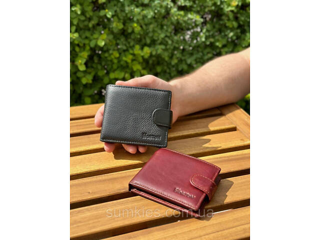 Чоловічий гаманець натуральний гаманець чорний, коричневий HORTON 208 - Фото 5