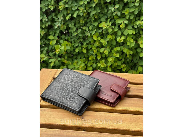 Чоловічий гаманець натуральний гаманець чорний, коричневий HORTON 208 - Фото 7