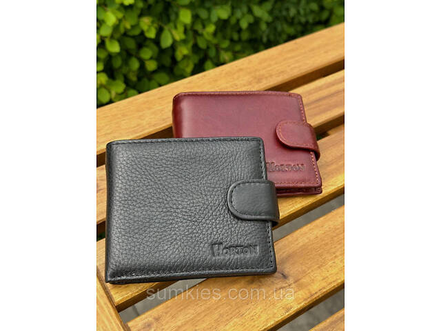 Чоловічий гаманець натуральний гаманець чорний, коричневий HORTON 208 - Фото 9