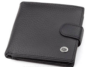Чоловічий гаманець ST Leather 18345 (ST153) шкіряний Чорний