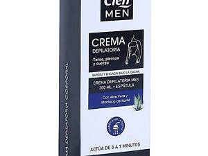 Чоловічий крем Deliplus Cien men для депіляції волосся на тілі, торсі та ногах з алое віра та олією ши 200 мл. Cien men