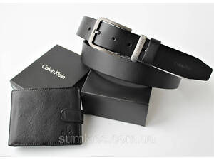 Мужской подарочный набор Calvin Klein ремень и кошелек