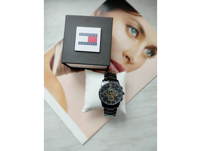 Мужской подарочный набор часов, кожаный ремень и кошелек black total - Фото 5