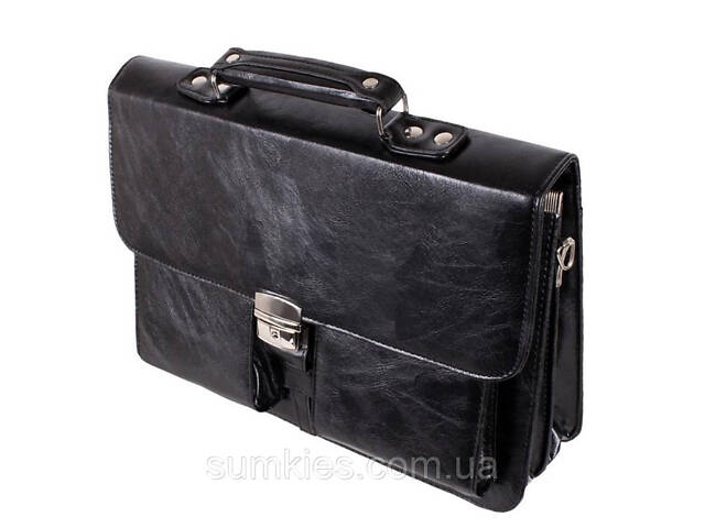 Мужской портфель из искусственной кожи 302974A черный - Фото 2