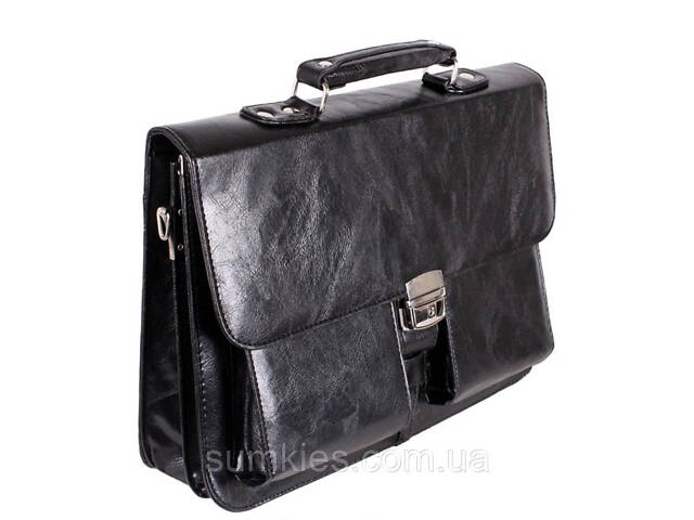 Мужской портфель из искусственной кожи 302974A черный - Фото 4