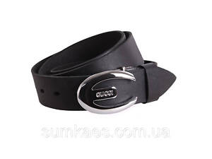 Чоловічий ремінь з натуральної шкіри під джинси 49121 чорний