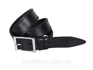 Чоловічий ремінь з натуральної шкіри під джинси LL607-199 Чорний