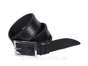 Чоловічий ремінь з натуральної шкіри під джинси LL613-199 Чорний