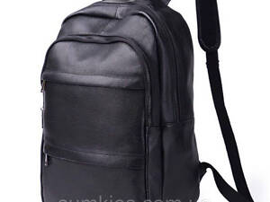 Чоловічий рюкзак для ноутбука та документів 28х42х18, сумка на спину з натуральної шкіри Tiding Bag B2-37342A