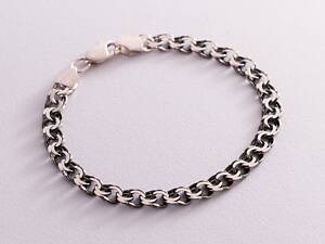 Мужской серебряный браслет (гарибальди) ч021751 Оникс 20