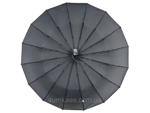 Чоловіча складана парасолька-автомат від Feeling Rain на 16 спиць антивітер, чорний, M 02316-1 - Фото 4