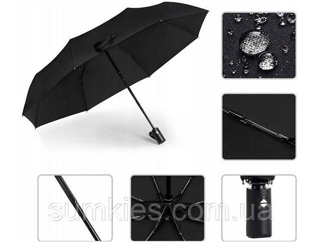 Мужской зонт автомат Malatec черный - Фото 8