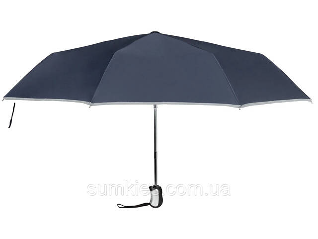 Мужской зонт полный автомат со светоотражающим кантом Topmove серый - Фото 1