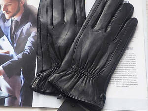 Чоловічі шкіряні рукавички підкладка махра, Румунія