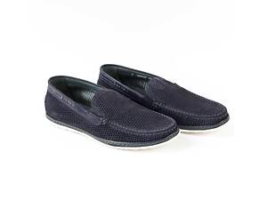 Мужские мокасины с перфорацией Kadar 0362 45 29 см Синий