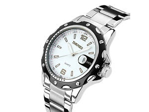 Мужские наручные часы Skmei Robby Steel 0992S Серебистый с белым