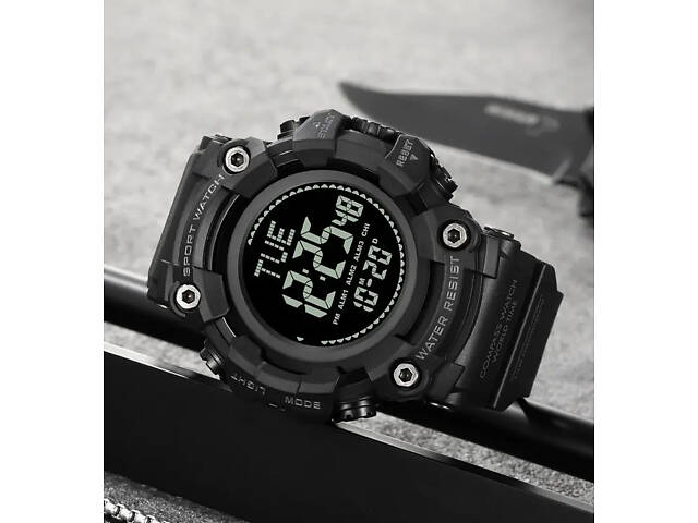 Мужские спортивные часы Skmei 2037 с компасом (Черные) - Фото 5