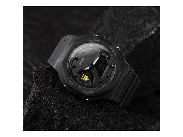 Мужские водостойкие тактические часы Besta Jocker UA (Черные) - Фото 6