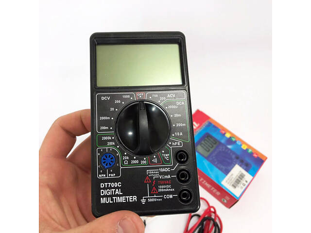 Мультиметр тестер цифровой DT 700C со звуком и термометром, мультиметр для автомобиля, для дома - Фото 2