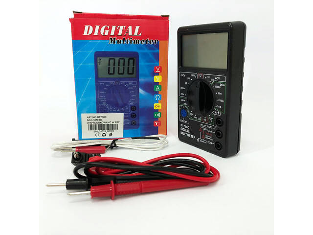Мультиметр тестер цифровой DT 700C со звуком и термометром, мультиметр для автомобиля, для дома - Фото 3