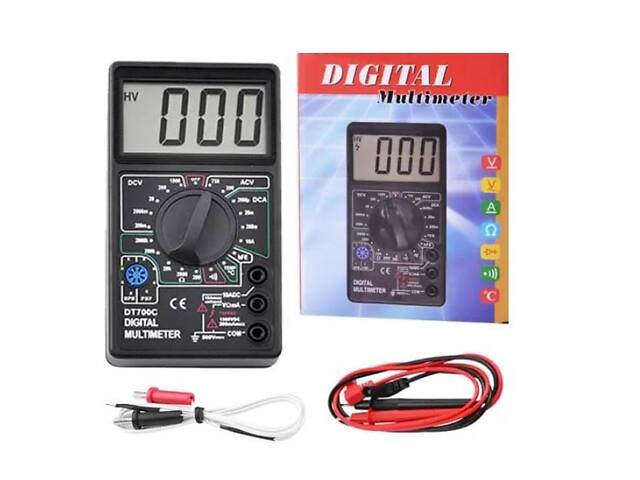 Мультиметр тестер цифровой DT 700C со звуком и термометром, мультиметр для автомобиля, для дома - Фото 15