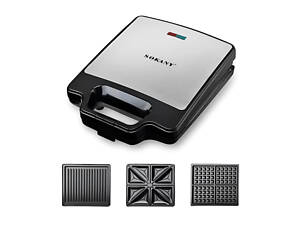 Мультипекар з насадками 1400 Вт професійна вафельниця електрична Sokany