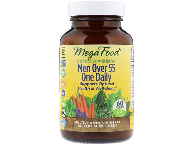 Мультивитаминный комплекс для мужчин 55+ MegaFood 60 таблеток (30497) Мультивитаминный комплекс для мужчин 55+ MegaFood 60 таблеток (30497)