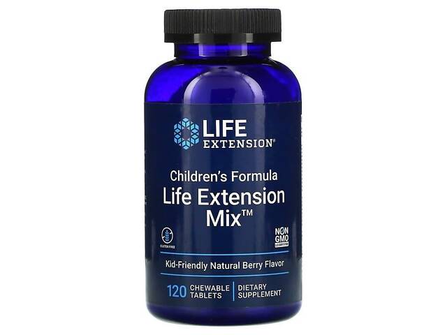 Мультивитамины для детей, Children's Formula Mix, Life Extension, ягодный вкус, 120 жевательных таблеток Мультивитамины для детей, Children's Formula Mix, Life Extension, ягодный вкус, 120 жевательных таблеток