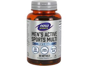 Мультивитамины для мужчин Now Mens Active Sports Multi 90 softgels