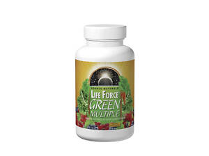 Мультивитамины, Life Force Green Multiple, Source Naturals, активатор энергии с суперпродуктами, 45 таблеток