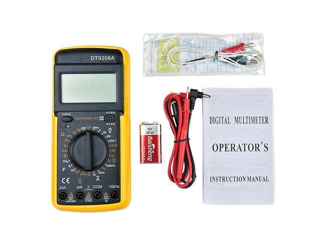 Мультиметр цифровий Digital DT-9208A універсальний, мультиметр для дому, гарний мультиметр - Фото 4