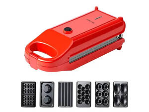 Мультипекар 6 в 1 Sokany SK-BBQ-836 700 Вт антипригарне покриття Червоний